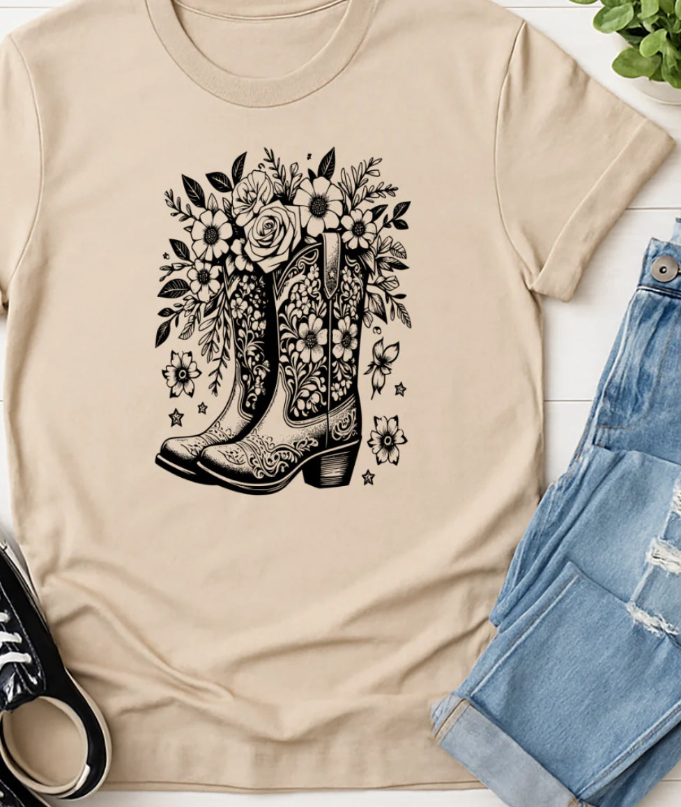 Boots With Flowers