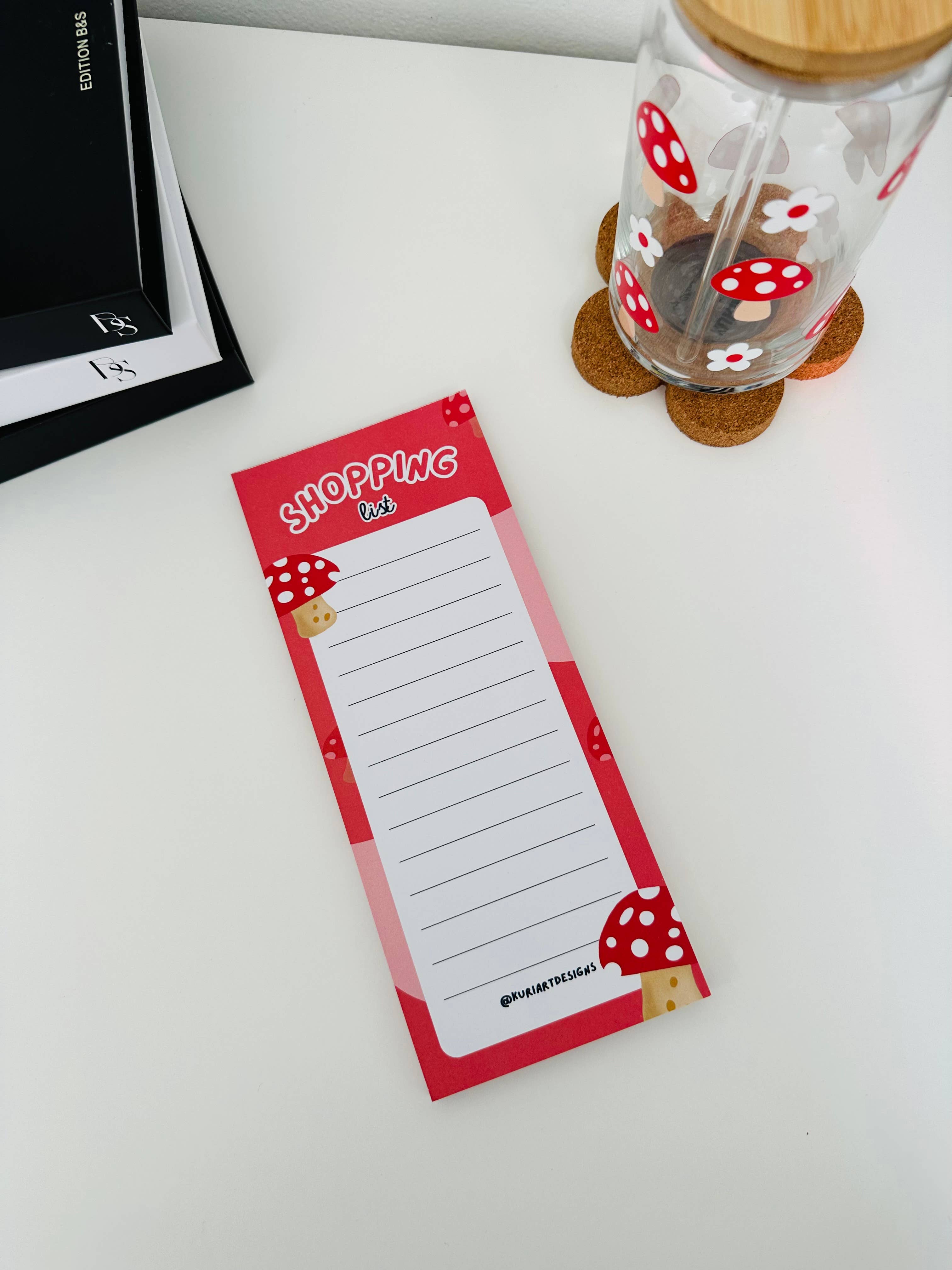 Mushroom Shopping List Notepad