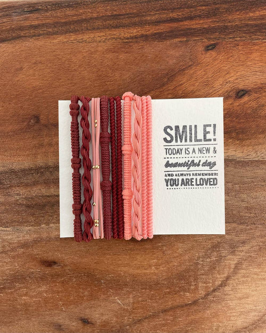 Boho Hair Ties | Coral & Wine