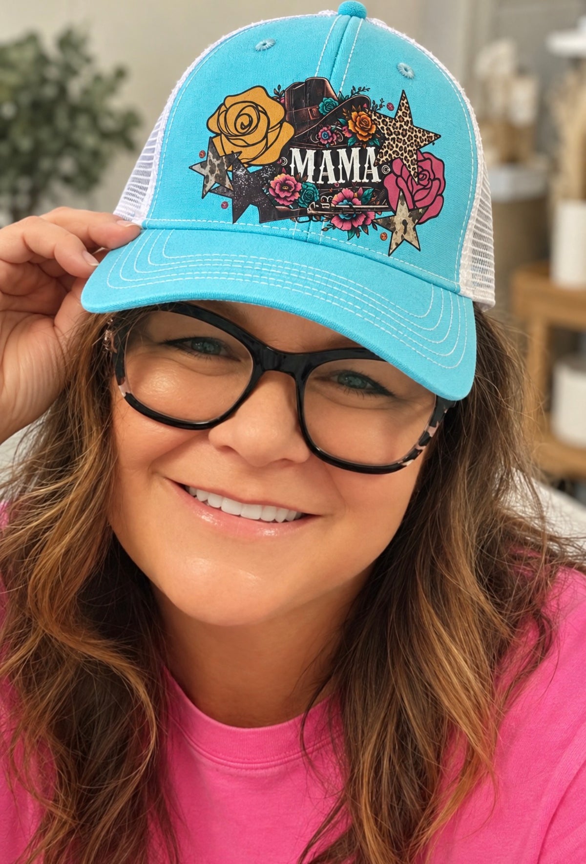 Western Mama Ponytail Hat – Turquoise 💕