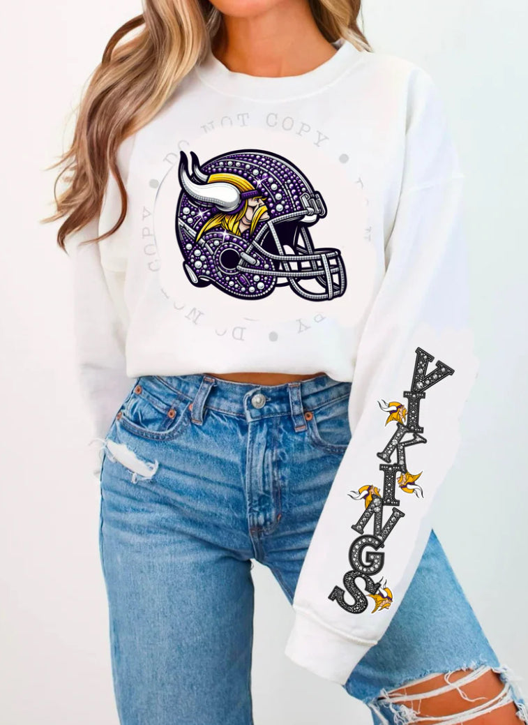VIKINGS HELMENT CREWNECK
