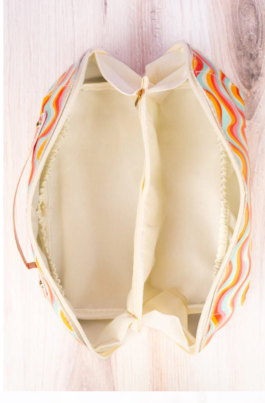 Groovy vibes makeup bag