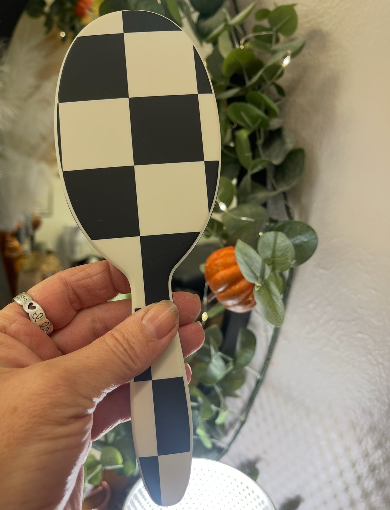 Framar checkered print hair brush
