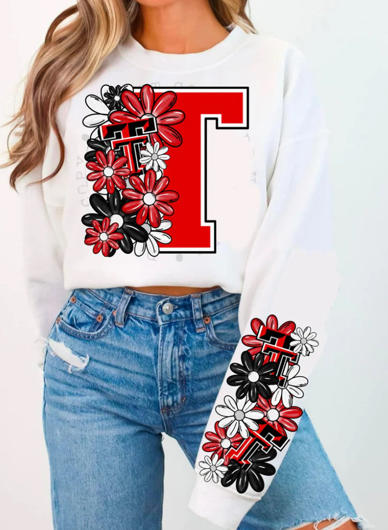 TEXAS TECH CREWNECK (FLORAL)
