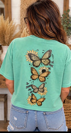 Butterfly & Sunflower Comfort Colors Boxy Tee 🦋🌻