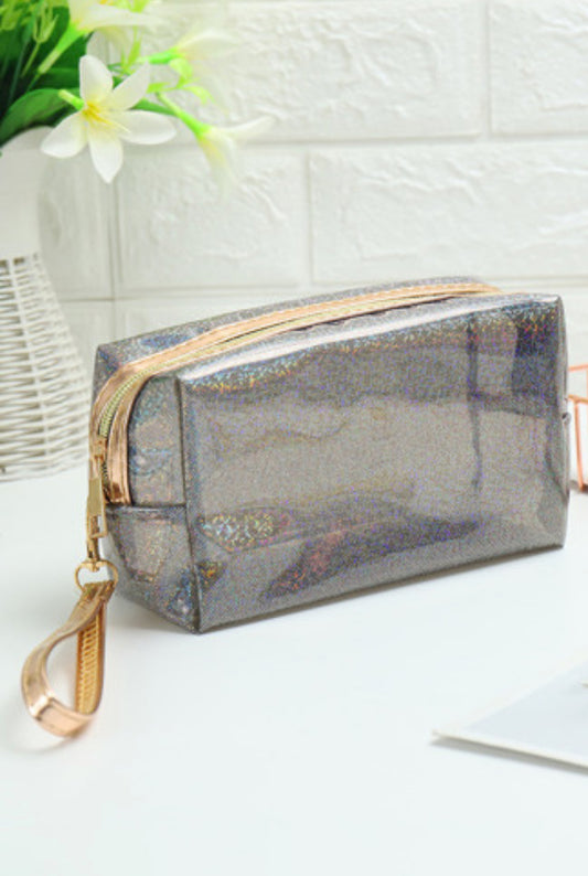 Bristol Black Basic Solid Color Makeup Bag