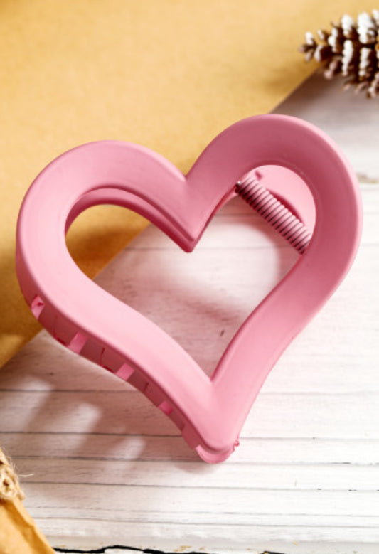 Heart Shape Frosted Small Hair Clip