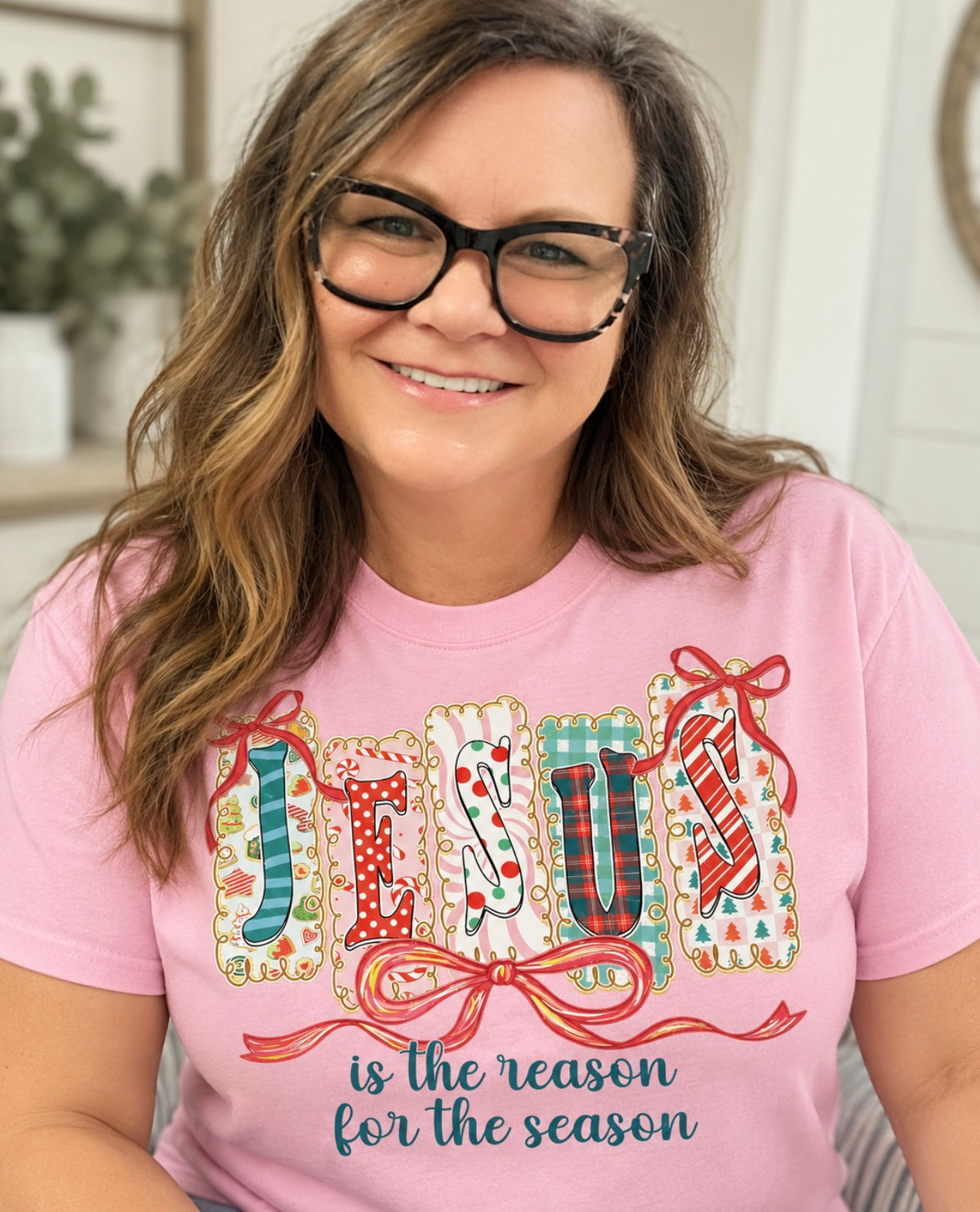 Jesus Is the Reason for the Season Graphic Tee – Pink Gildan | Ready to Ship