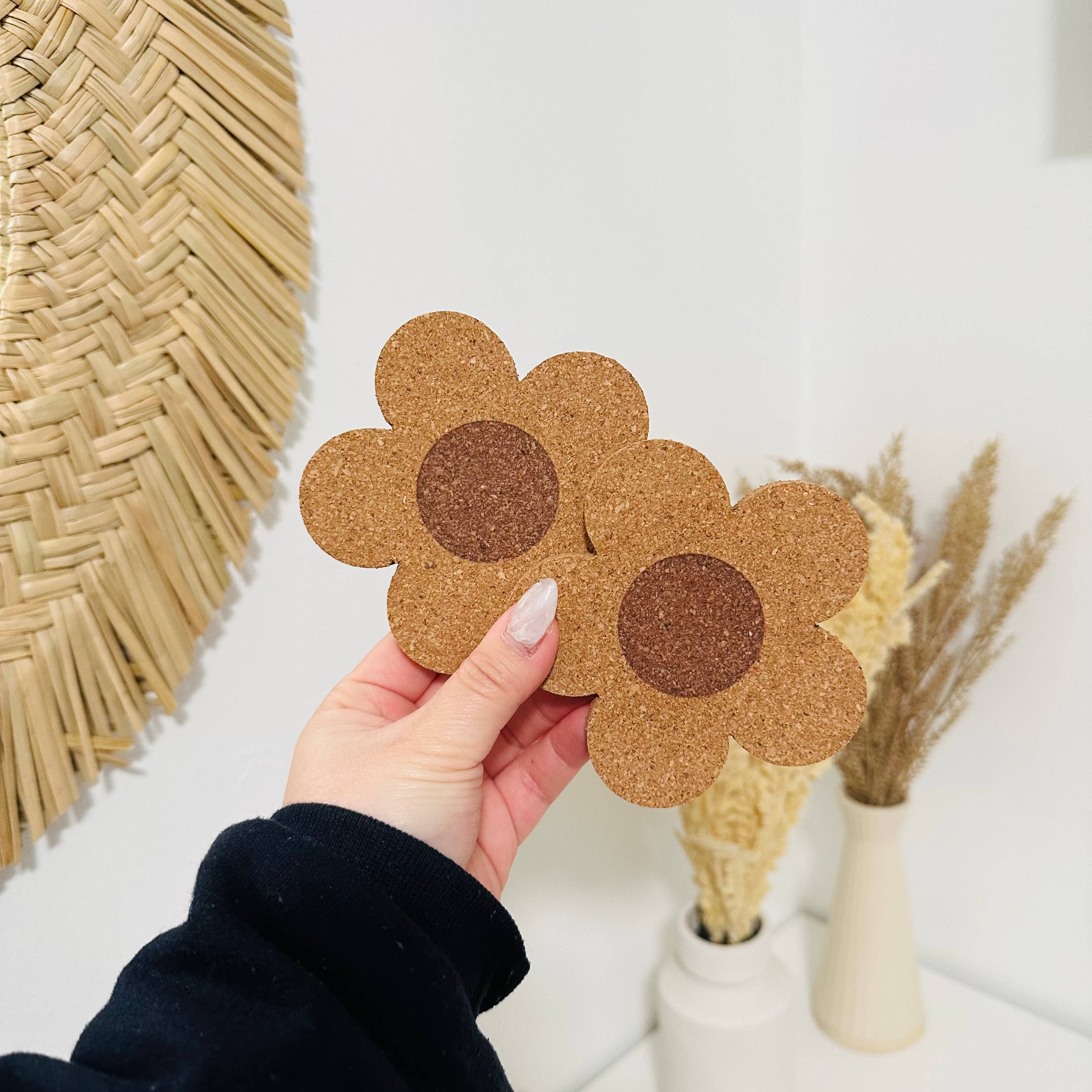 Drink Cork Coaster | Coffee Coaster | Retro Flower Coaster