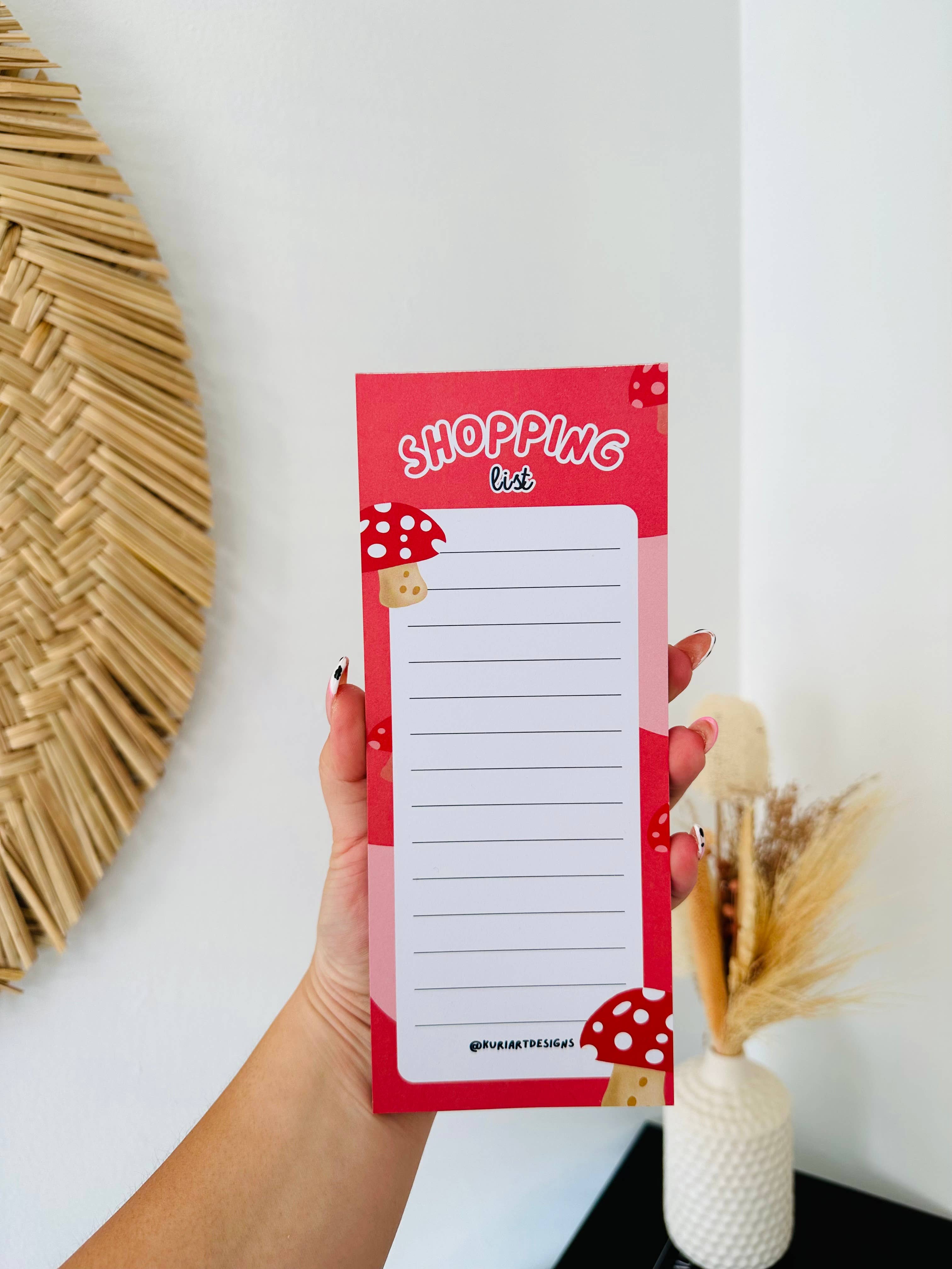 Mushroom Shopping List Notepad
