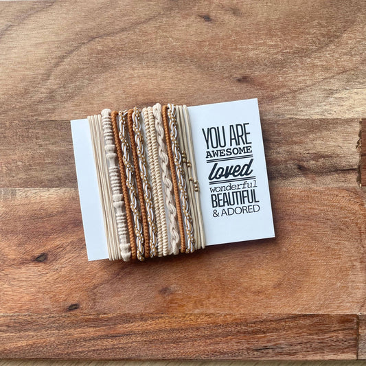 Boho Hair Ties | Tan & Cream